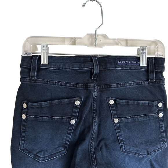 Rock Republic/10M Deep Navy Stretch Straight Leg Jeans “Kashmere” - Picture 3 of 4